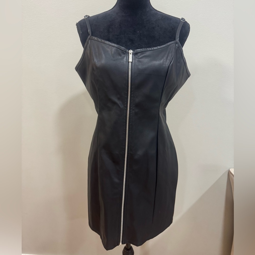 Black Faux Leather Dress